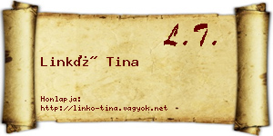 Linkó Tina névjegykártya